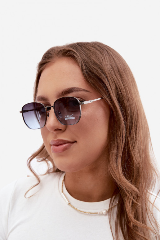 Occhiali da sole con montatura sottile UV 400 in colore blu scuro