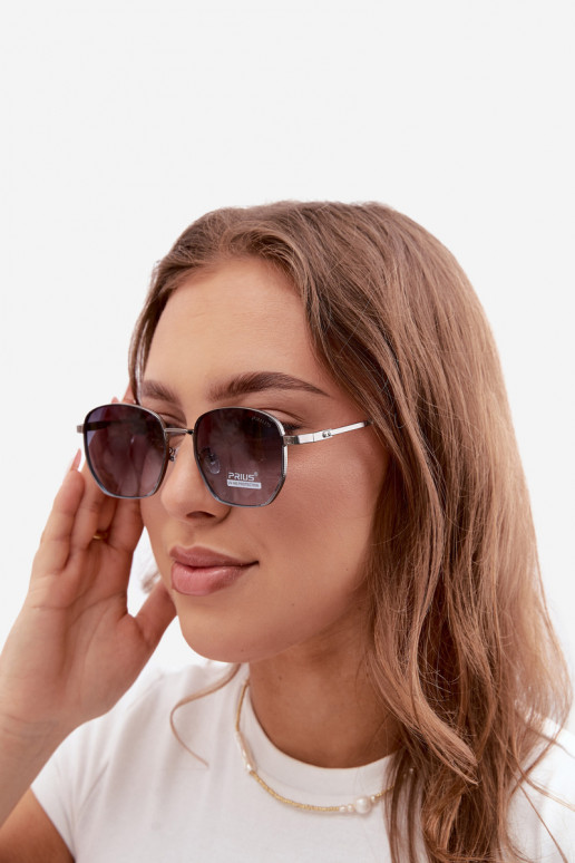 Occhiali da sole con montatura sottile UV 400 in colore blu scuro