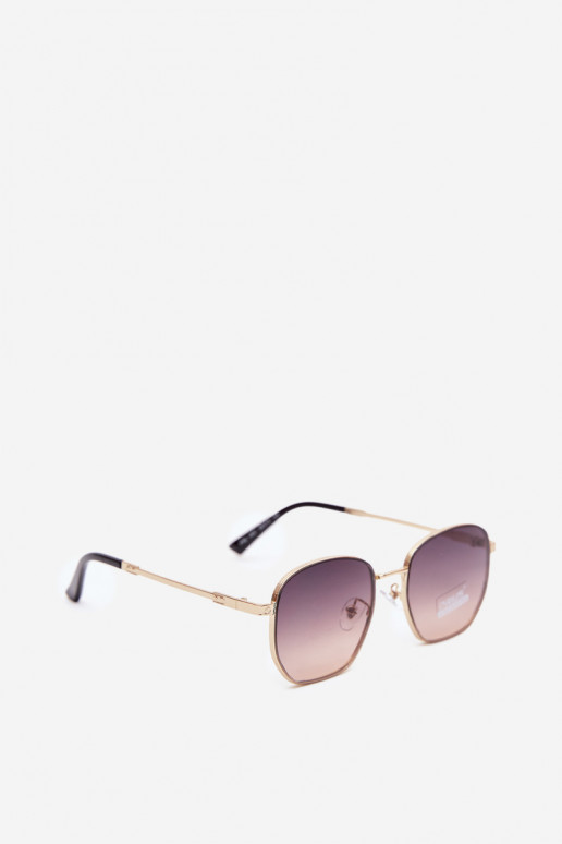 Occhiali da sole con montatura sottile UV 400 in colore marrone
