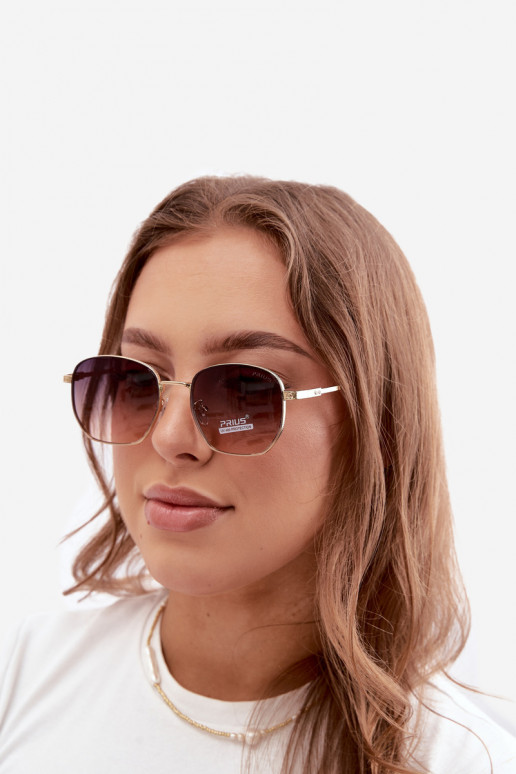 Occhiali da sole con montatura sottile UV 400 in colore marrone