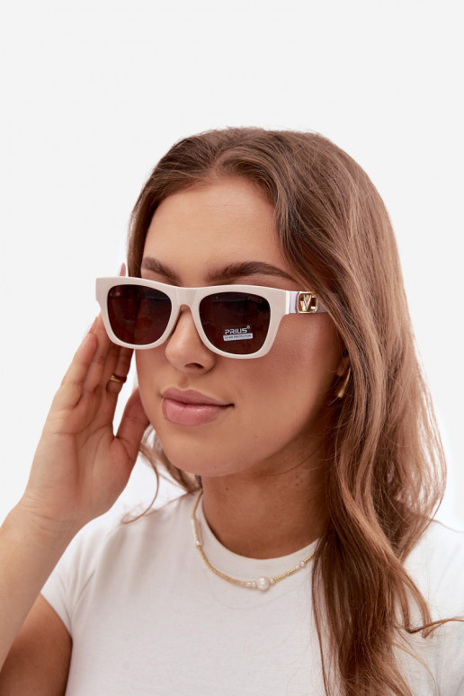 Occhiali da sole da donna con filtro UV in colore sabbia