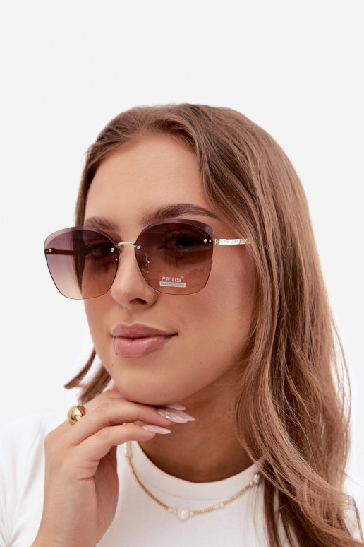 Occhiali da sole senza montatura con filtro UV 400 in colore marrone