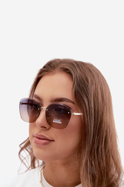 Occhiali da sole senza montatura con filtro UV 400 marrone scuro