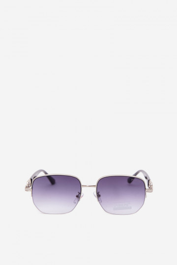 Occhiali da sole con montatura sottile e filtro UV grigio-nero 2