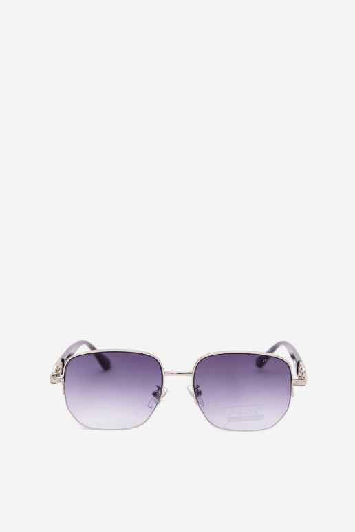 Occhiali da sole con montatura sottile e filtro UV grigio-nero
