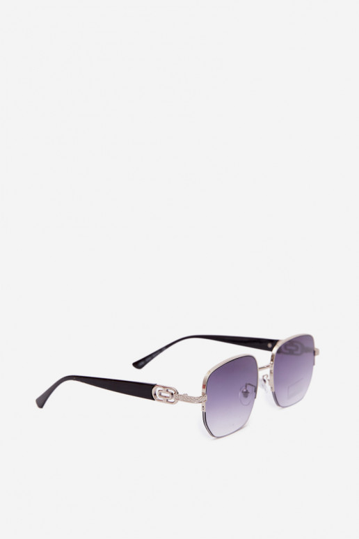 Occhiali da sole con montatura sottile e filtro UV grigio-nero