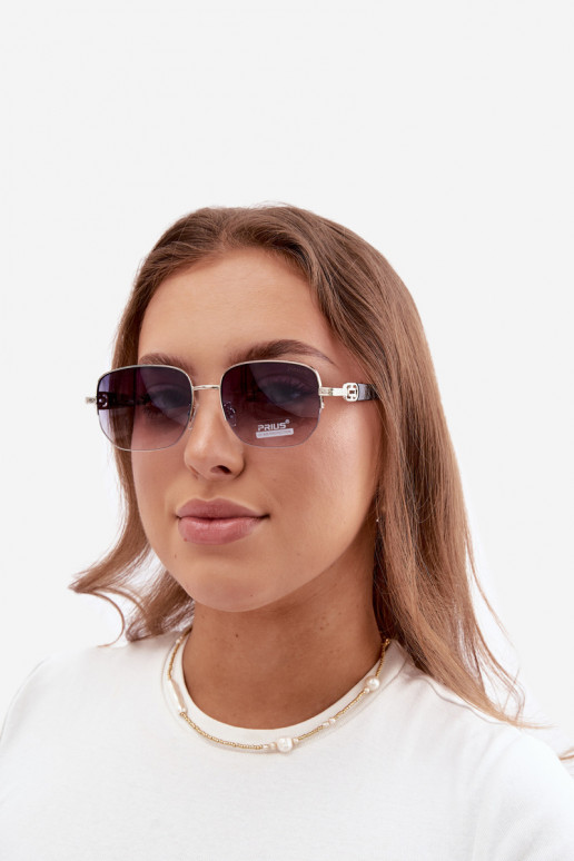 Occhiali da sole con montatura sottile e filtro UV grigio-nero