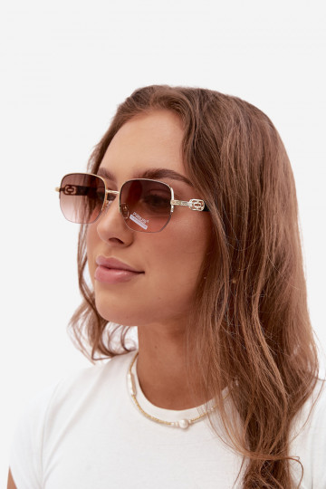 Occhiali da sole con montatura sottile e filtro UV, rosa