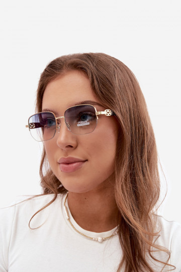 Occhiali da sole con montatura sottile e filtro UV, blu