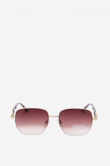 Occhiali da sole con montatura sottile e filtro UV, marrone 2