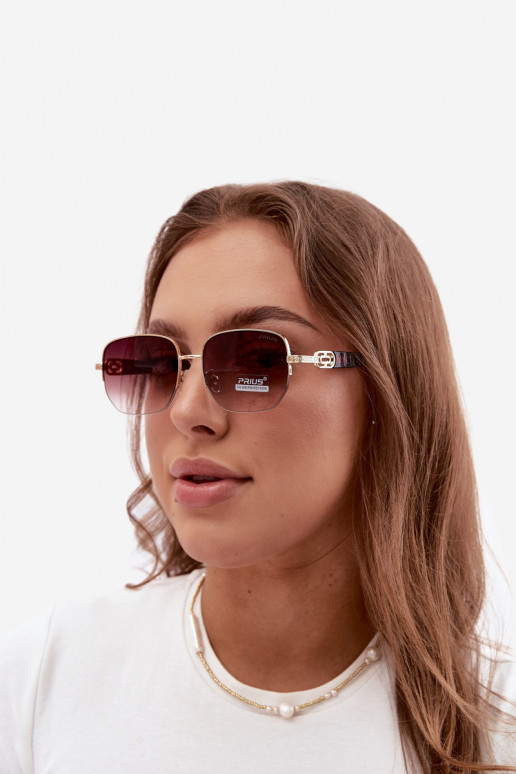 Occhiali da sole con montatura sottile e filtro UV, marrone