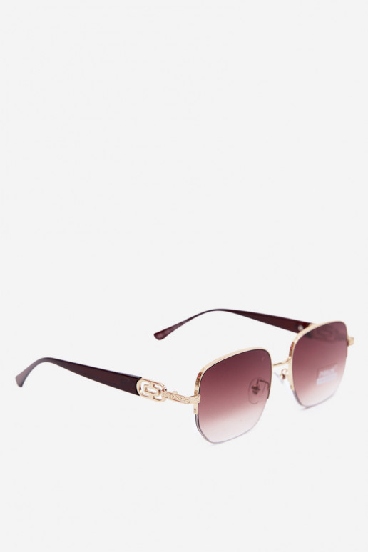 Occhiali da sole con montatura sottile e filtro UV, marrone