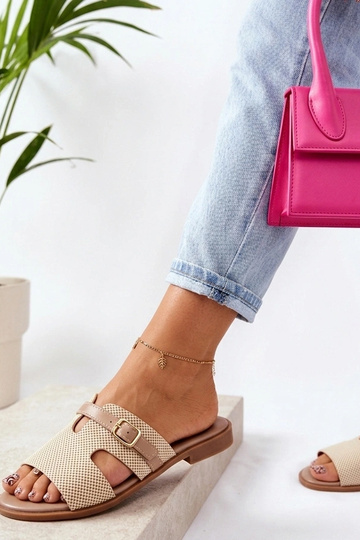 Zoccoli eleganti color sabbia da donna con ritagli Tabitha