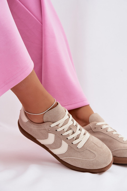 Sneaker beige da donna in suede sintetico Jesavella