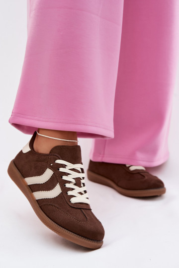 Sneaker color cioccolato da donna in suede sintetico Jesavella 2