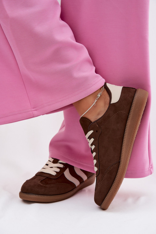Sneaker color cioccolato da donna in suede sintetico Jesavella
