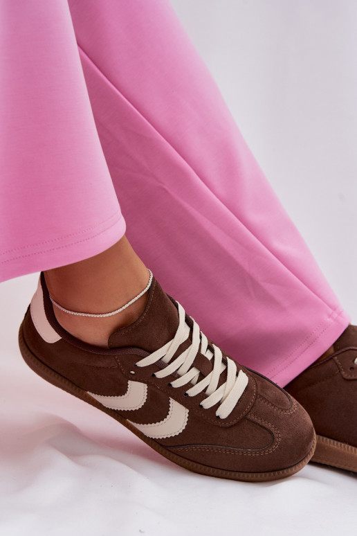 Sneaker color cioccolato da donna in suede sintetico Jesavella