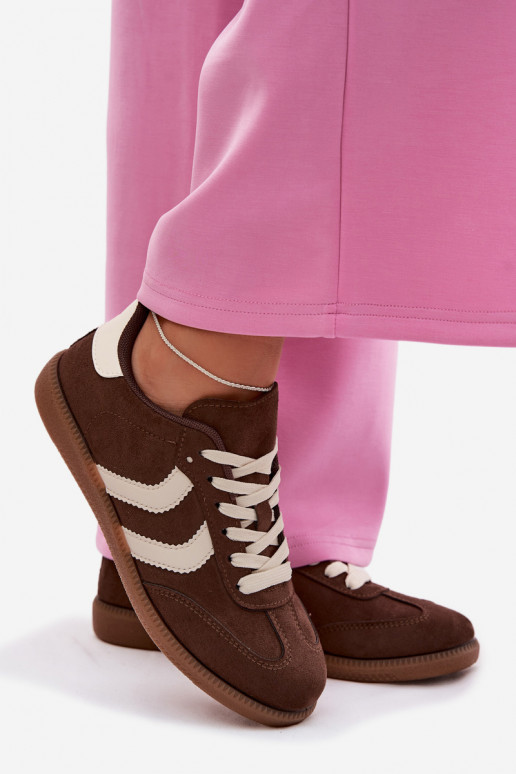 Sneaker color cioccolato da donna in suede sintetico Jesavella