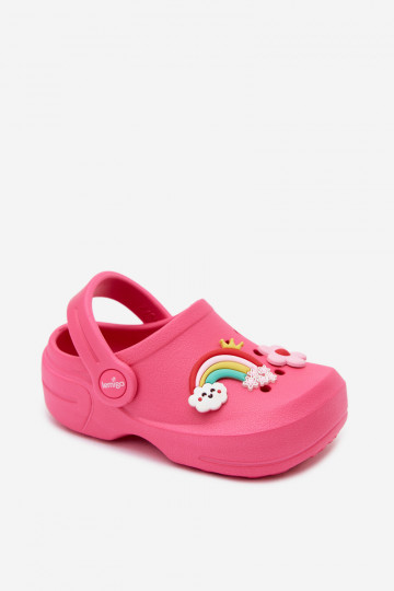 Zoccoli leggeri per bambini rosa con fibbie LEMIGO LUPO