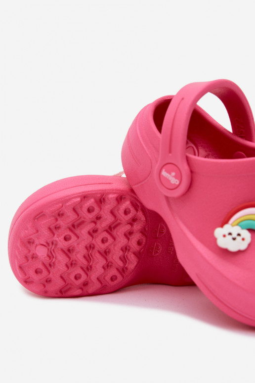 Zoccoli leggeri per bambini rosa con fibbie LEMIGO LUPO