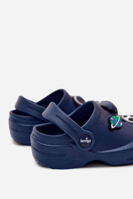 Zoccoli leggeri per ragazzi blu scuro con fibbie LEMIGO COSMO