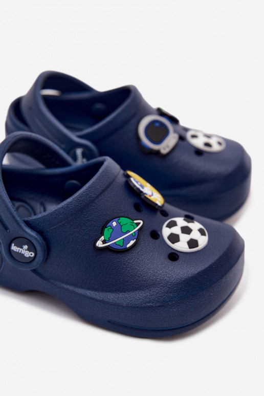 Zoccoli leggeri per ragazzi blu scuro con fibbie LEMIGO COSMO