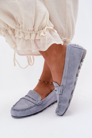 Mocassini piatti in ecopelle blu Galadriel