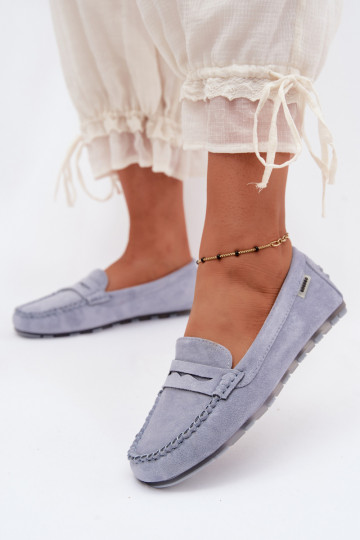 Mocassini piatti in ecopelle blu Galadriel 2