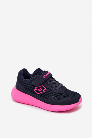 Sneakers per bambini con velcro LOTTO 2600002K CONNEECT blu-rosa