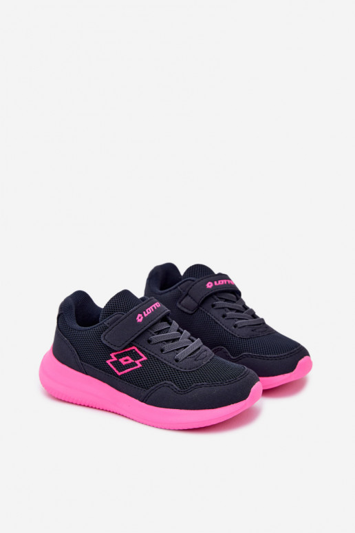 Sneakers per bambini con velcro LOTTO 2600002K CONNEECT blu-rosa