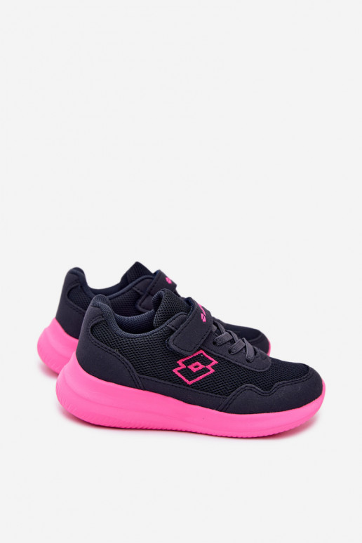 Sneakers per bambini con velcro LOTTO 2600002K CONNEECT blu-rosa