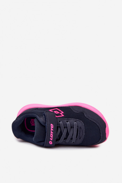 Sneakers per bambini con velcro LOTTO 2600002K CONNEECT blu-rosa