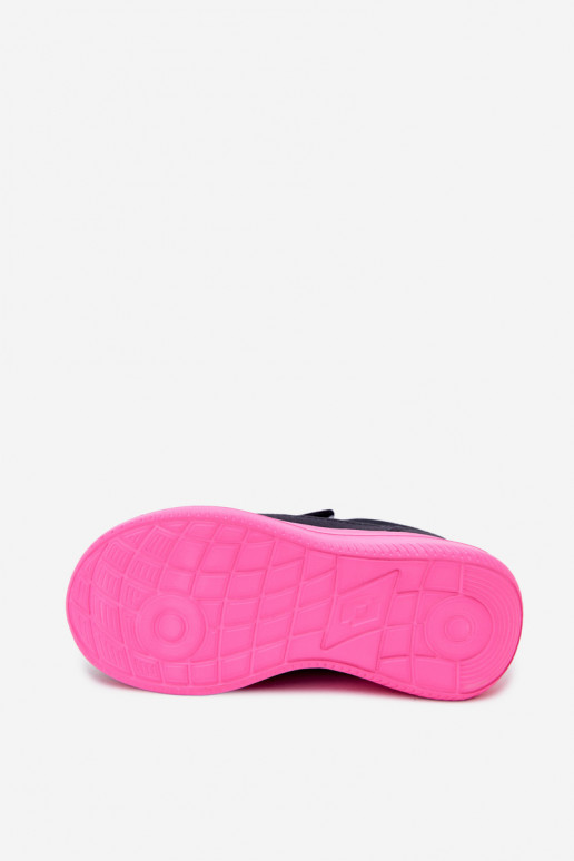 Sneakers per bambini con velcro LOTTO 2600002K CONNEECT blu-rosa