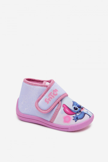 Ciabatte per bambini con velcro STITCH rosa
