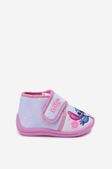 Ciabatte per bambini con velcro STITCH rosa 2