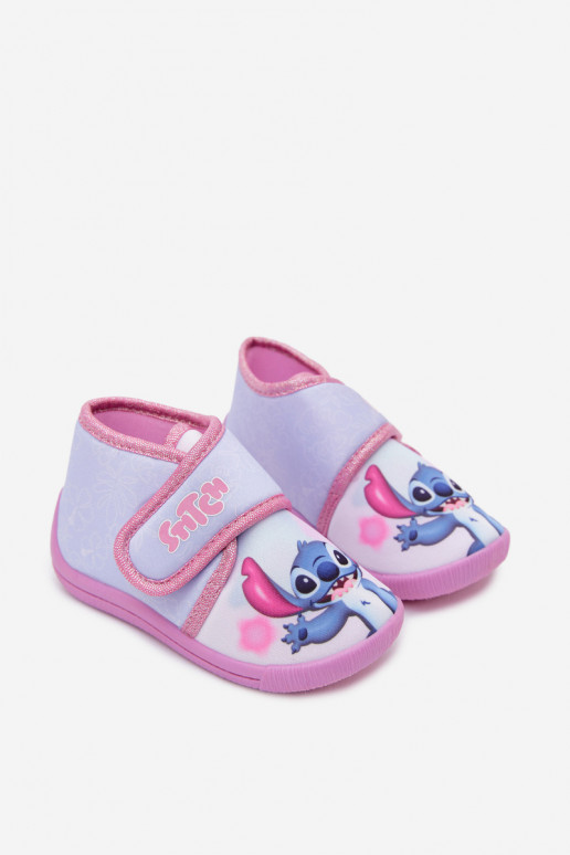 Ciabatte per bambini con velcro STITCH rosa