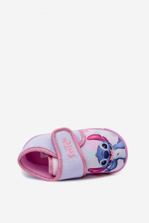 Ciabatte per bambini con velcro STITCH rosa
