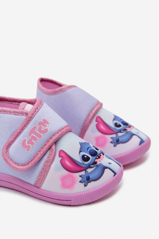 Ciabatte per bambini con velcro STITCH rosa