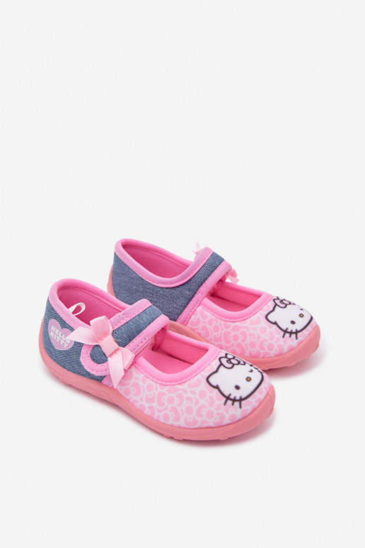 Ciabatte per bambini con velcro HELLO KITTY rosa