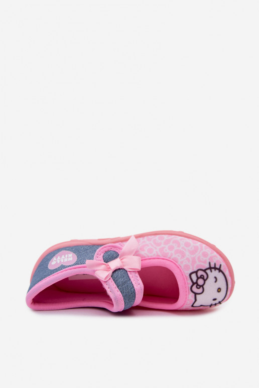 Ciabatte per bambini con velcro HELLO KITTY rosa