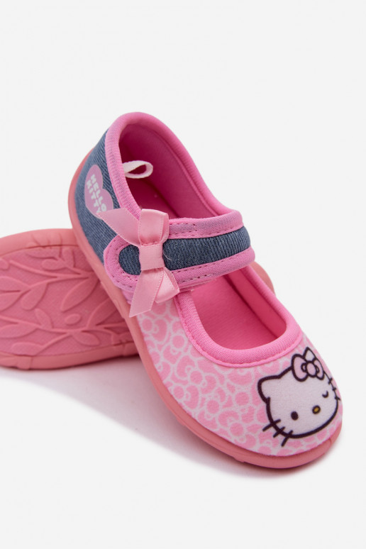 Ciabatte per bambini con velcro HELLO KITTY rosa