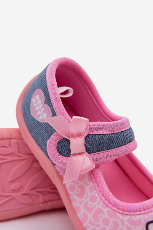 Ciabatte per bambini con velcro HELLO KITTY rosa