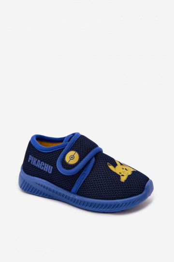 Ciabatte per ragazzi con velcro Pikachu blu scuro