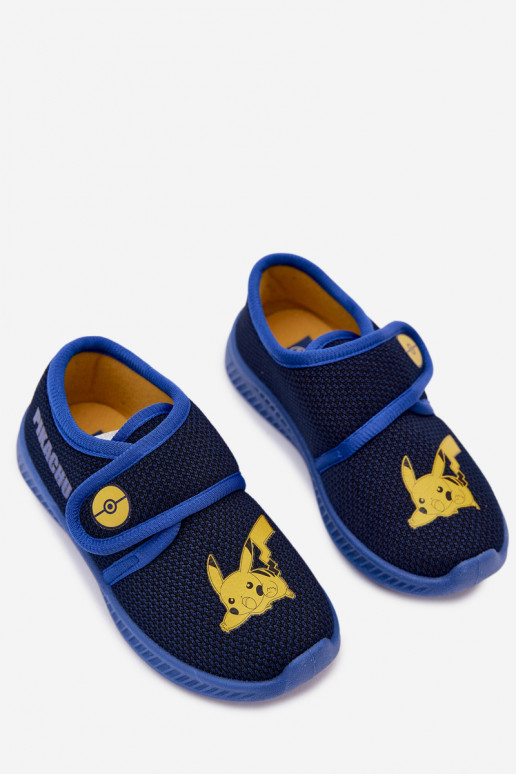 Ciabatte per ragazzi con velcro Pikachu blu scuro