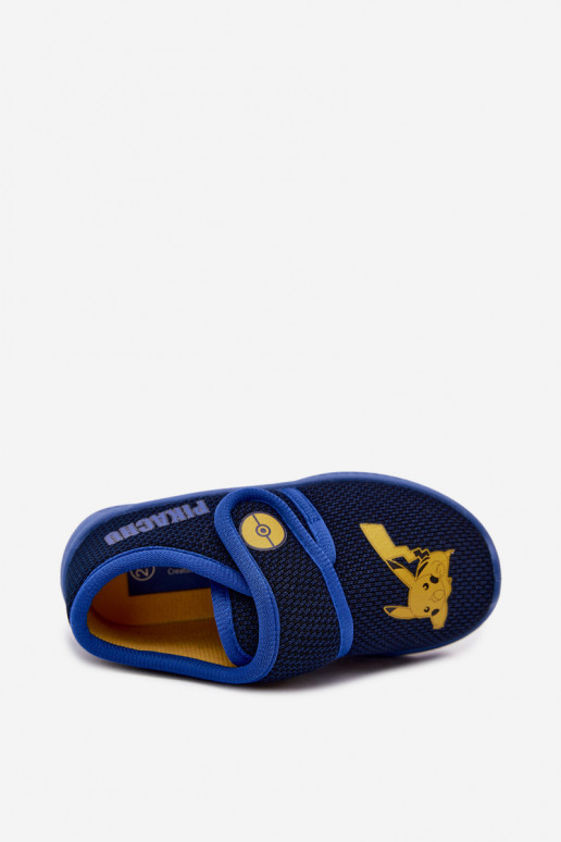 Ciabatte per ragazzi con velcro Pikachu blu scuro