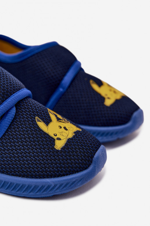 Ciabatte per ragazzi con velcro Pikachu blu scuro