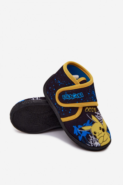 Ciabatte per ragazzi con velcro Pikachu gialle