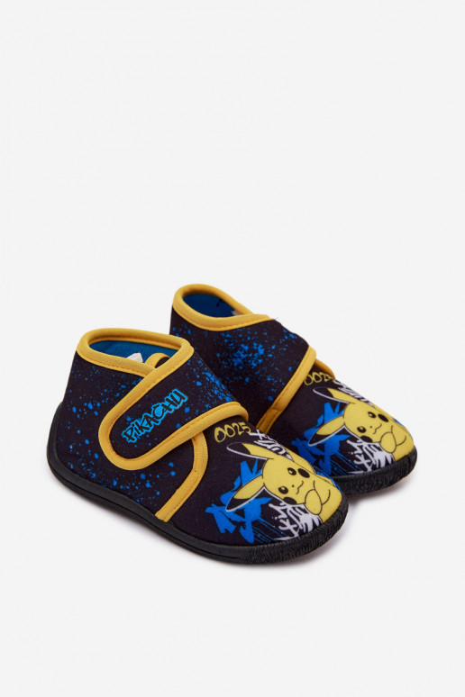 Ciabatte per ragazzi con velcro Pikachu gialle