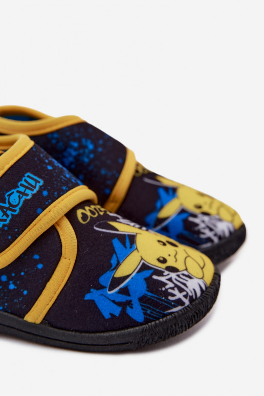 Ciabatte per ragazzi con velcro Pikachu gialle