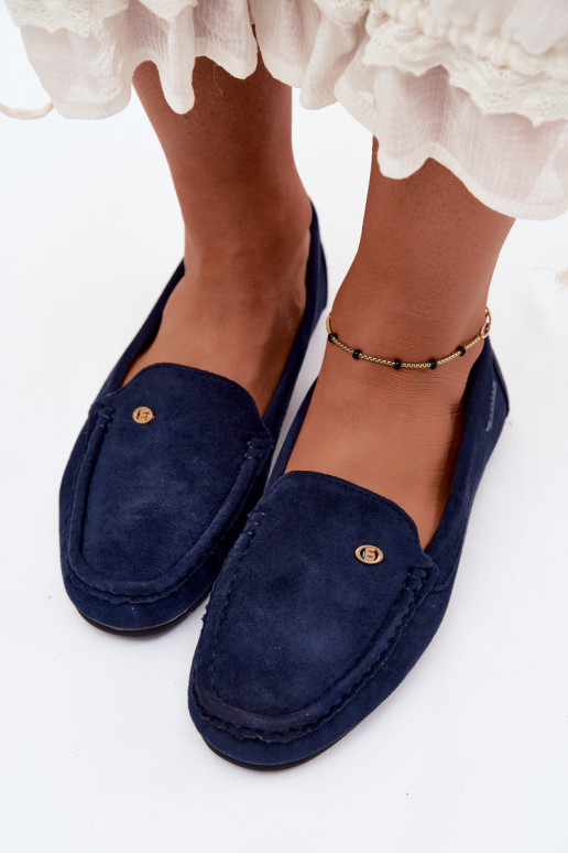 Mocassini da uomo blu scuro in suede sintetico Tai turirilla